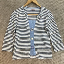 PER UNA WOMENS JACKET SIZE SMALL LONG SLEEVE STRIPED BUTTON UP