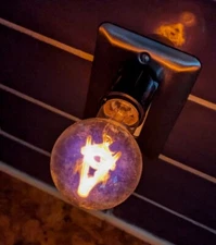 Vintage Masonic Fraternal Filament Light Bulb 1930s Aerolux NY Works! Pink Glow