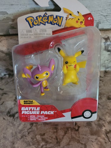 Jazwares Pokemon Articulated Battle Figure 2-Pack - AIPOM & PIKACHU (2 inch) New