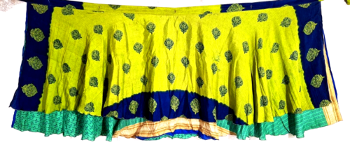 Women's Indian Sari Wrap Skirt Handmade Reversible Vintage Hippie XL Tea - Picture 1 of 6