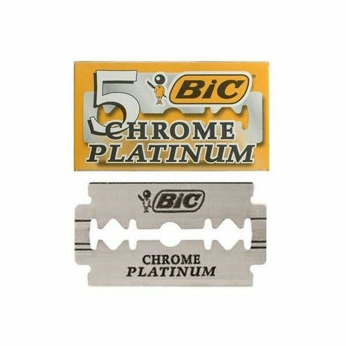 BIC Chrome Platinum Double Edge Safety Razor Blades 5 Count - 1 pack - Picture 1 of 2