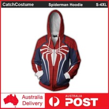 Spiderman Hoodie Jumper Superhero Cosplay Jacket Hooded Zipper Sweatshirt Coat