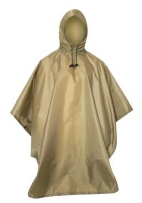Rothco GI General Issue Type Rip-Stop Nylon Poncho, Coyote, NIP