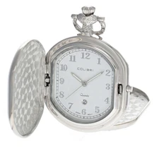 Colibri Quartz Silver Pocket Watch  Model #PWQ092008C