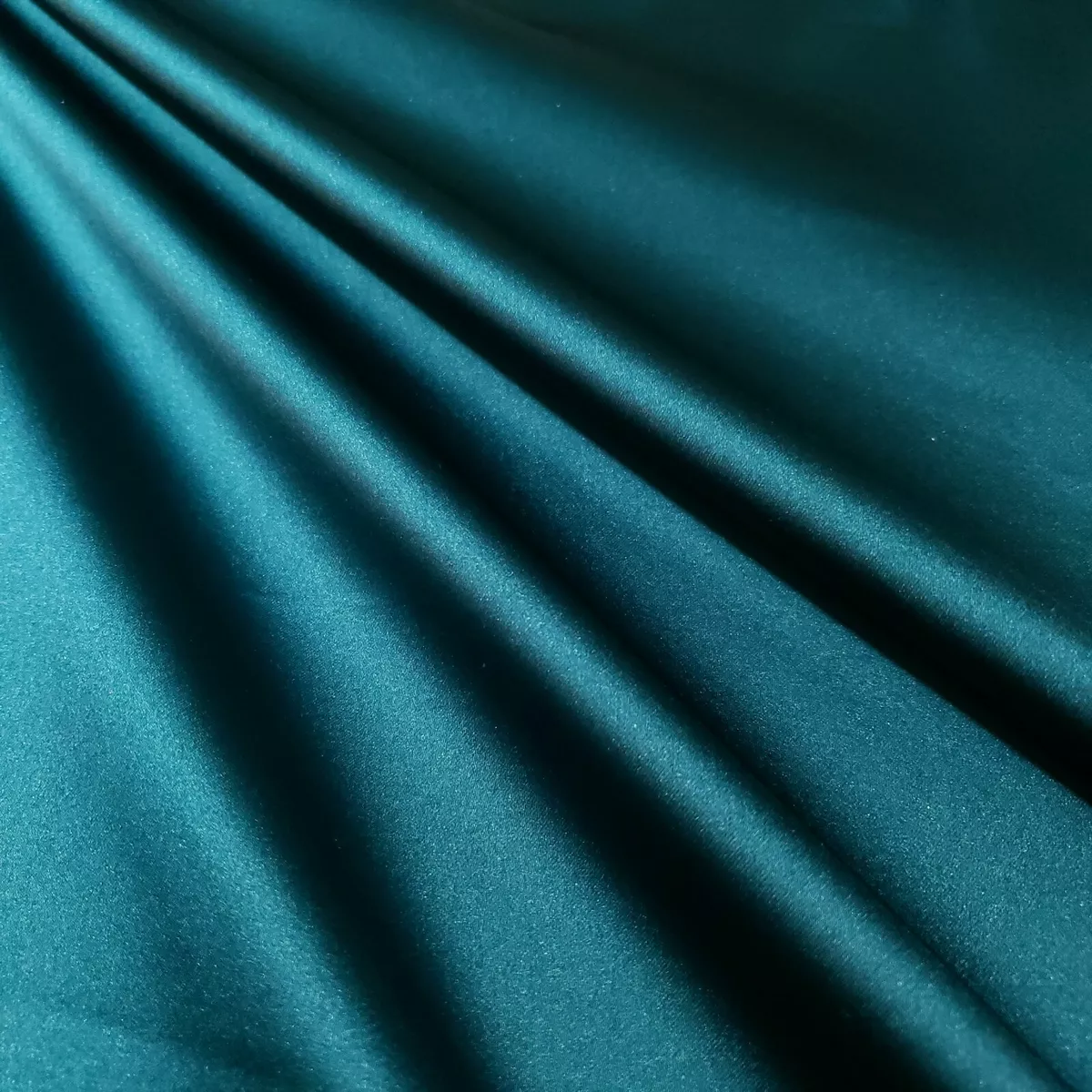 High End Green Teal Stretch Soft Sheen Charmeuse Satin Fabric 58