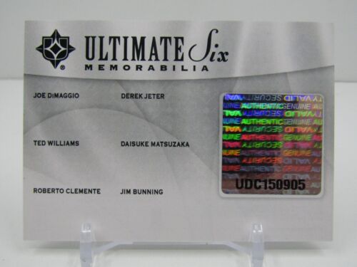 DIMAGGIO/WILLIAMS/CLEMENTE/JETER 2009 UC 6 PLAYER GAME WORN PATCHES! #09/50! - Picture 3 of 3