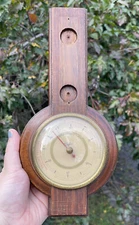 Vintage 20th C. Taylor Small / Mini Banjo Style Barometer Scientific Wall