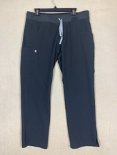 Figs Technical Collection Scrub Pants Mens L Black Elastic Waist w Drawstring