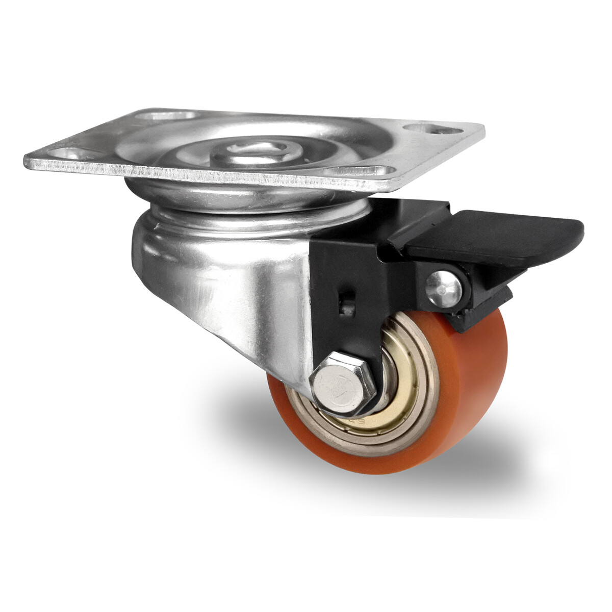 Dörner Helmer Set Di 4 Mini Ruote In Poliuretano Per Carichi Pesanti, 35 Mm, Piastra 60 X 60 Mm, Mix Di Ruote, Portata 300 Kg/set - Foto 5