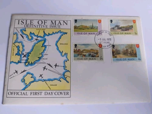 1973 Definitive Issue Isle Of Man First Day Cover Unaddressed