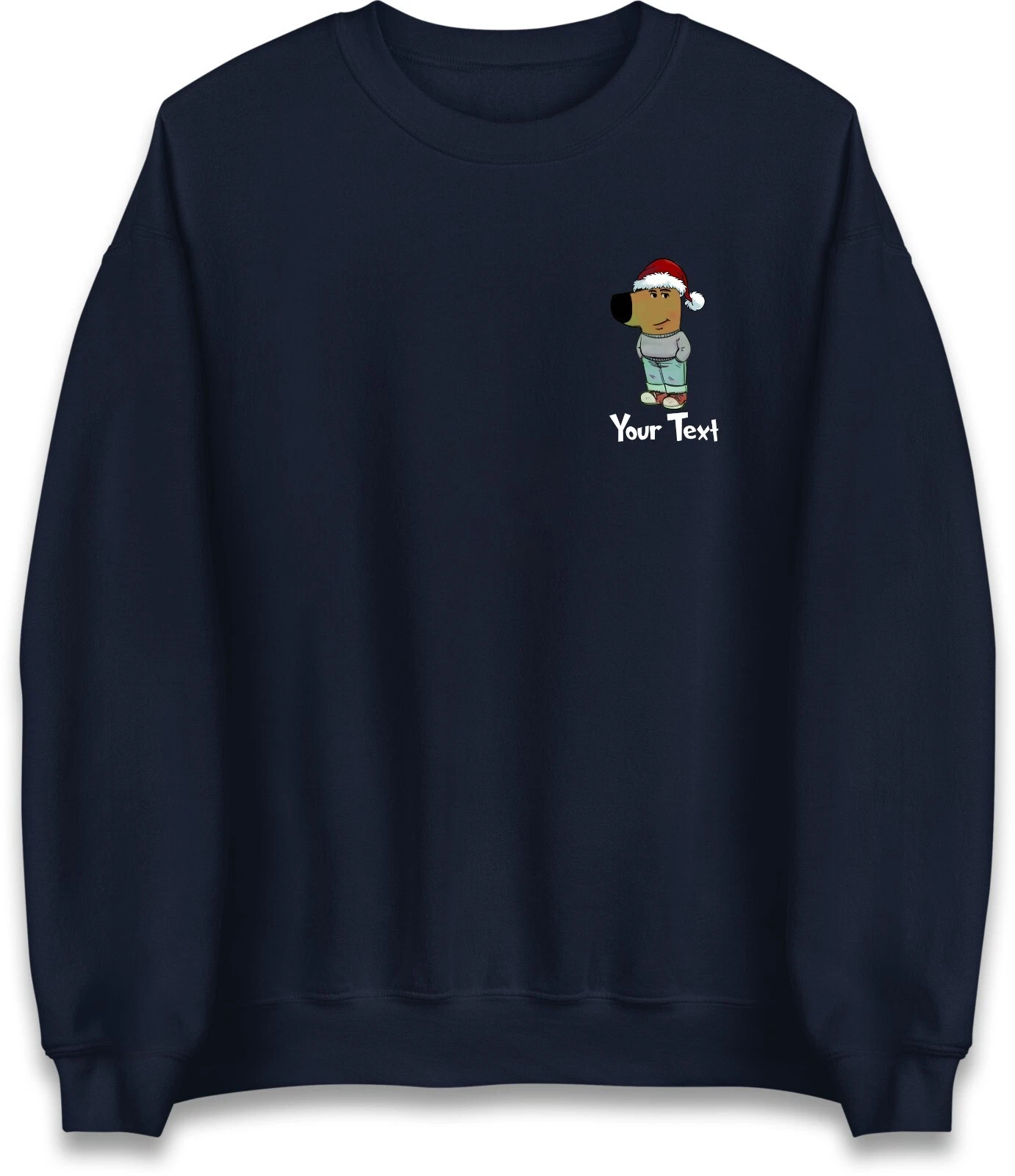 Personalized Chill Guy Christmas Left Chest Printed Sweatshirt