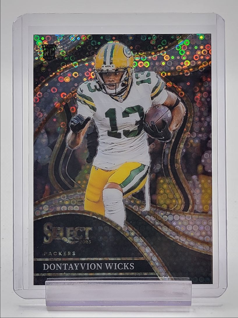 DONTAYVION WICKS 2023 SELECT CLUB LEVEL ROOKIE DISCO PRIZM PACKERS RC Q0657