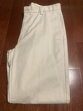 MEN'S Chaps True American Chino FLAT FRONT BEIGE Pants 33X32
