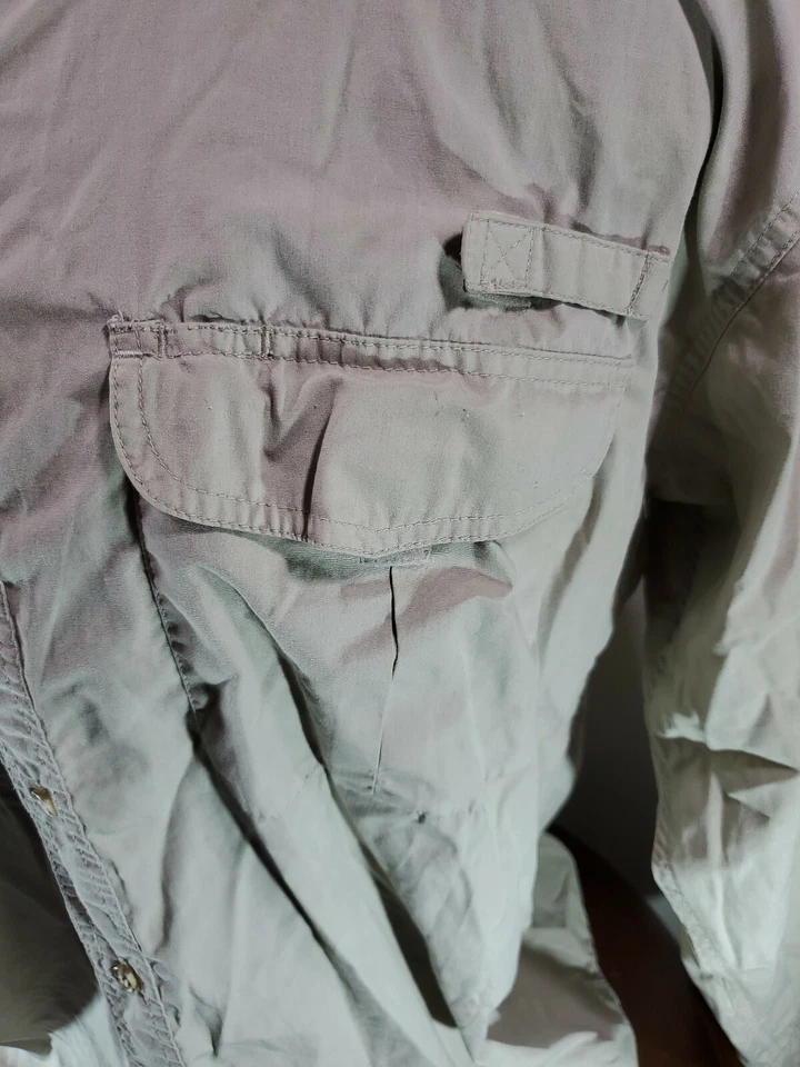 Camisa de pesca con botones con llave de cedro para hombre XL bronceada bolsillos ventilados camping  Foto 4 de 4