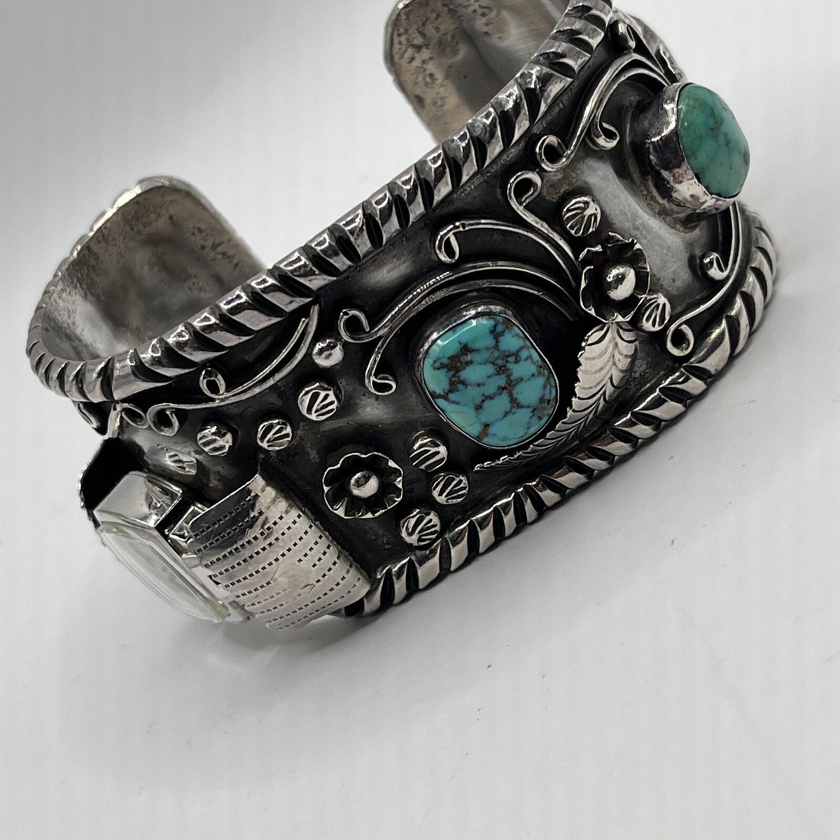 Navajo Indian Jewelry GF刻印　Bracelet Navajo Indian Hand Stamped Sterling Silver Cuff Bracelet