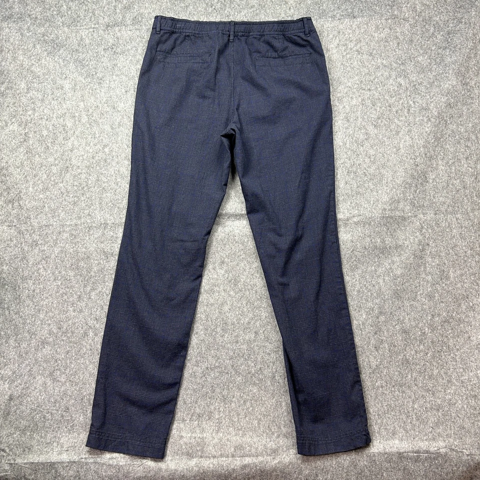 Pantalones Boden ajustados de pierna para hombre talla 36 X 34 tiro medio cordón cintura azul marino a cuadros Foto 2 de 4