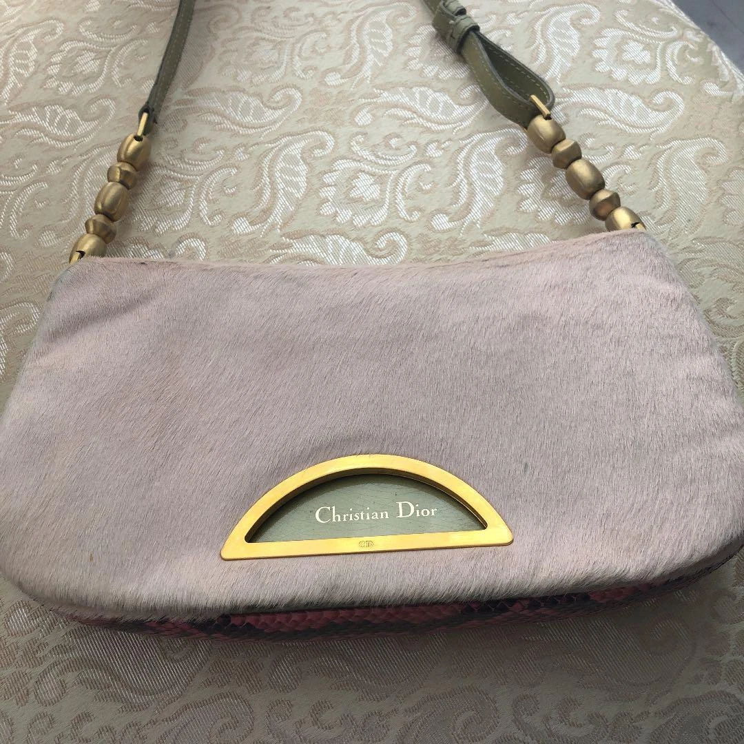 Authentique sac à bandoulière Christian Dior rose