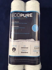 EcoPure EPW2S String Wound Whole Home Replacement Water Filter 2 pack