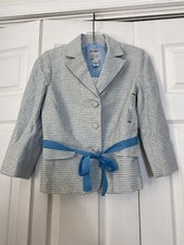 NWT Old Navy Size Small Blue Basketweave Blazer Jacket Ribbon Tie Belt Women  s S