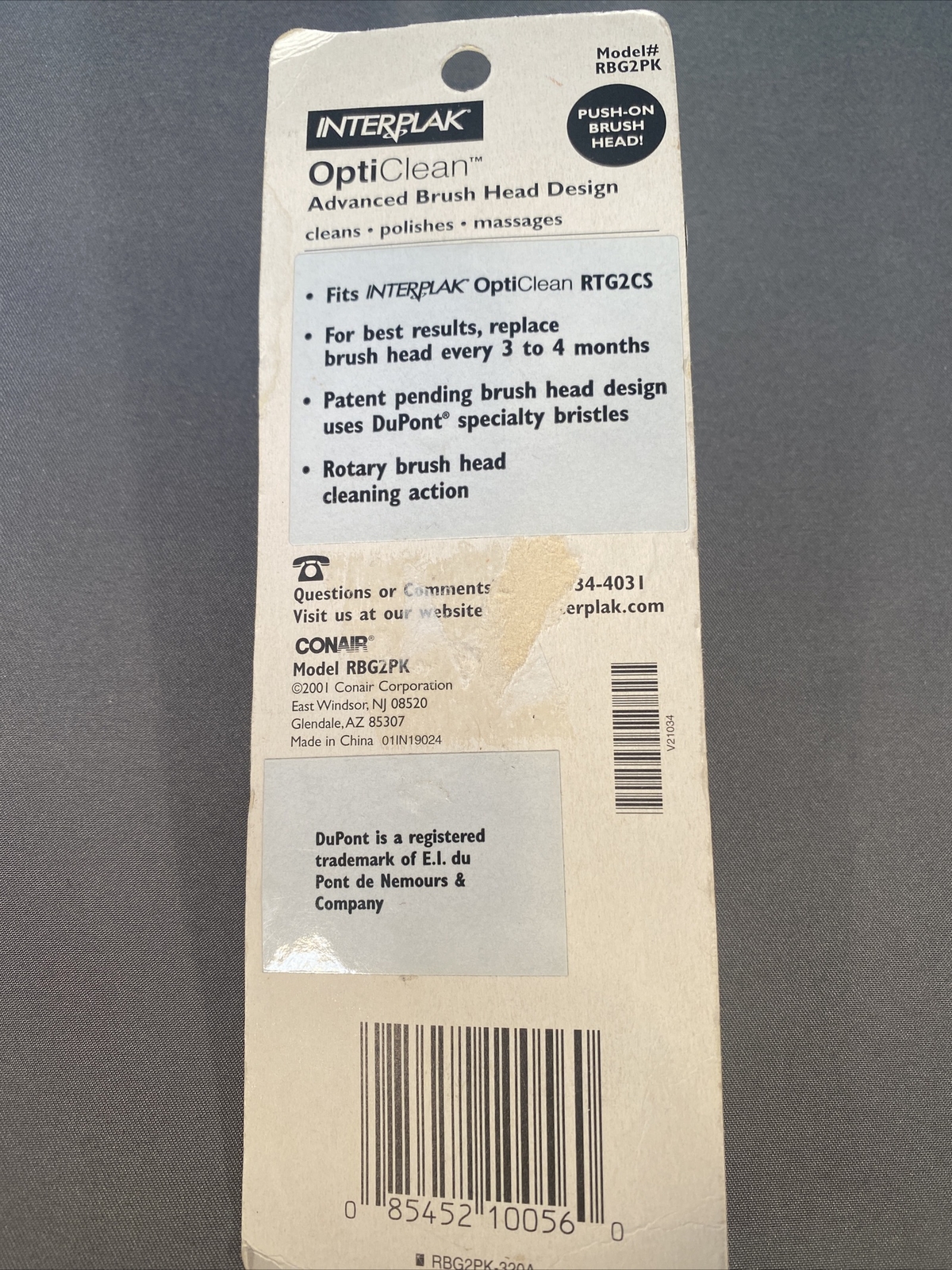 Interplak by Conair OptiClean Replacement Brush Heads Fits Model RTG2CS