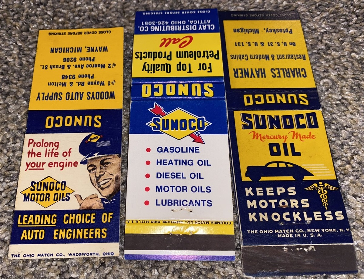 6 different Vintage Sunoco Gas Oil Petroleum Advertising