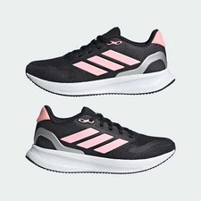 NIB adidas Runfalcon 5.0 Big Kids IE8585 Black/Pink Running Course Shoes 7 M