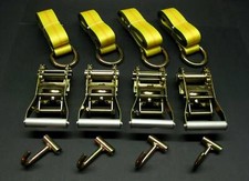 12pc Lasso Wheel Lift Strap 2 Ratchet J Finger Hook Tow Truck Tie Down 12 Ylw