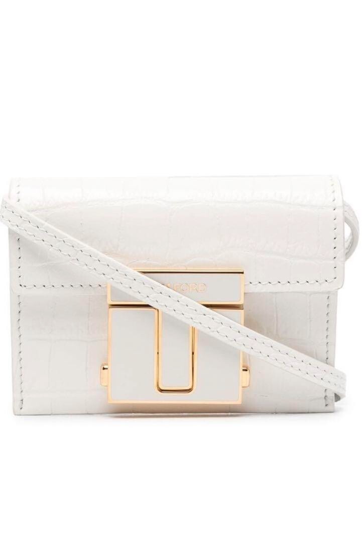 TOM FORD Shoulder Bag White Leather x Gold Mini Accessories TOM FORD Shoulder Bag White Leather x Gold Mini Accessories
