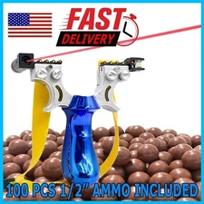 Hunting Professional Catapult Laser Slingshot With Rubber Aim Point Target