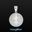 thumbnail 3 - Sterling Silver St. Benedict Coin Charm Pendant Necklace (Large)