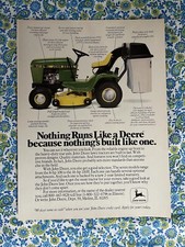 Vintage 1985 John Deere Lawn Tractor Print Ad Lawn Mower