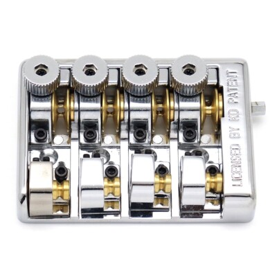 Metal Headless 4 String Bass Bridge ALP Headless Travel Bass Bridge Chrome