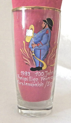 ''100 years volunteer fire brigade Fürstenwalde/Spree 1983'' beer glass 0.25 L