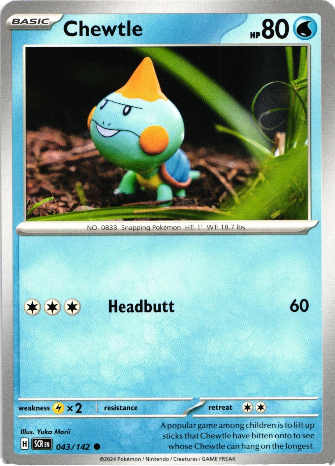 Pokemon Stellar Crown Chewtle Regular Common Card