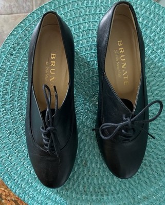 Womens Brunate Black Slim Line Oxford Shoes  36.5 EU - Size 6 US NARROW  Italy