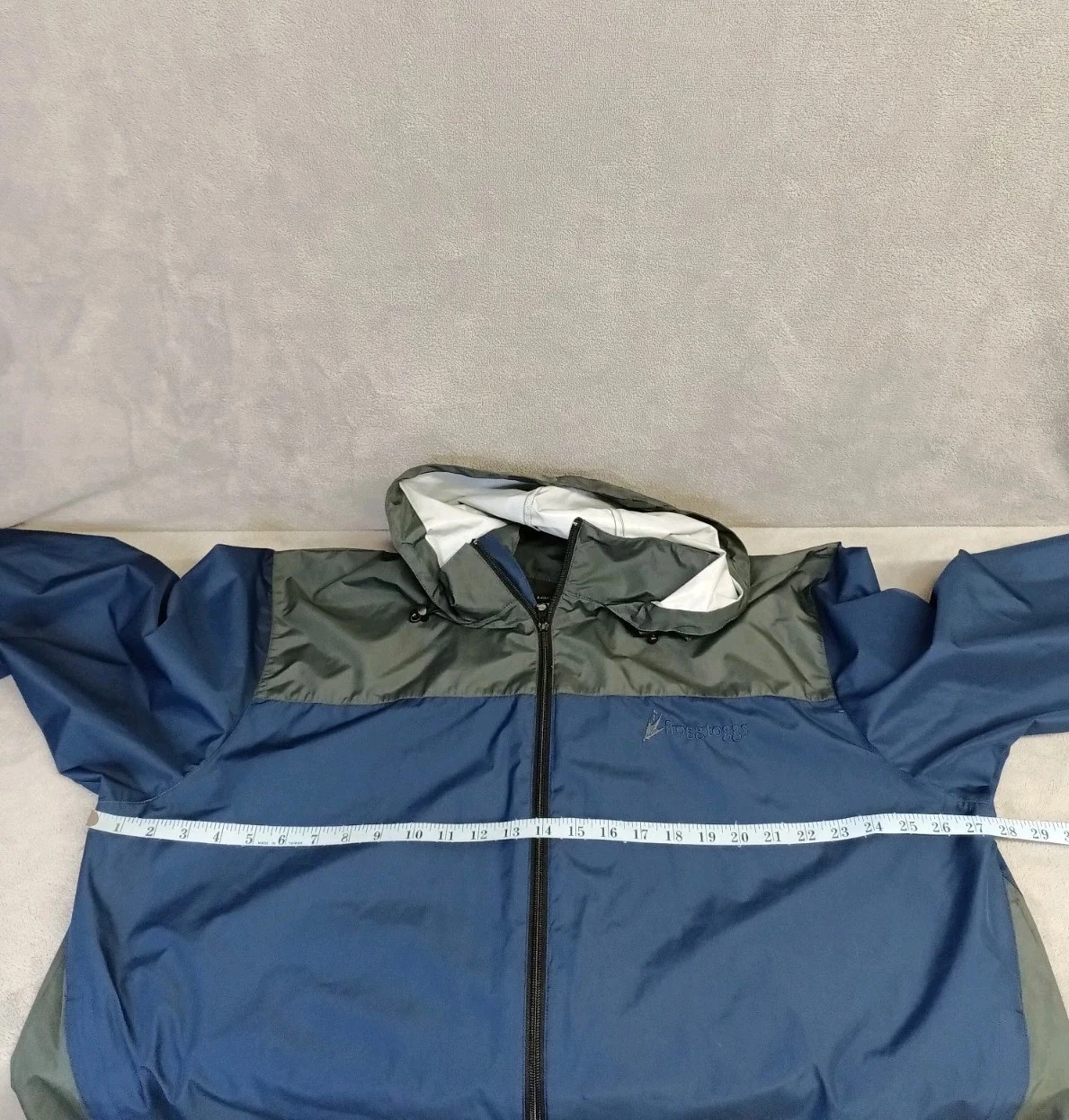 Frogg Toggs Rain Jacket Men's XL /XXL Blue Gray Hooded Packable Full Zip image 5