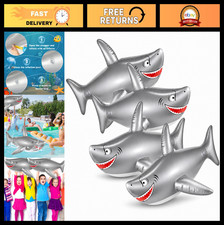 4 Pcs 40" Inflatable Shark Pool Float Toy - Ocean Theme Party Decor, Beach Suppl