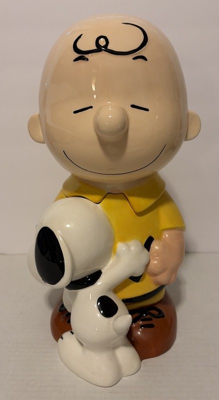 Peanuts Snoopy Hugging Charlie Brown Westland Giftware 2010 Cookie Jar RARE