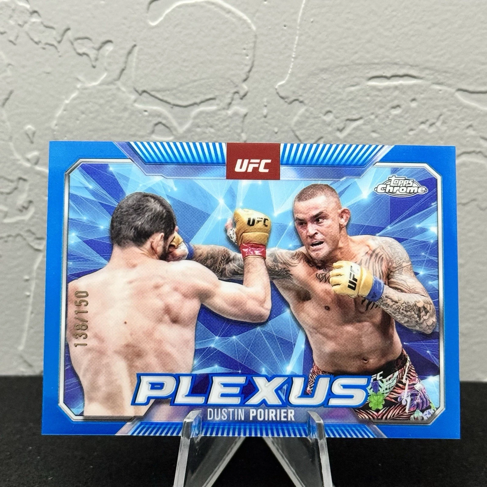 2025 Topps Chrome UFC Dustin Poirier #PLX-15 Plexus Blue Refractor /150