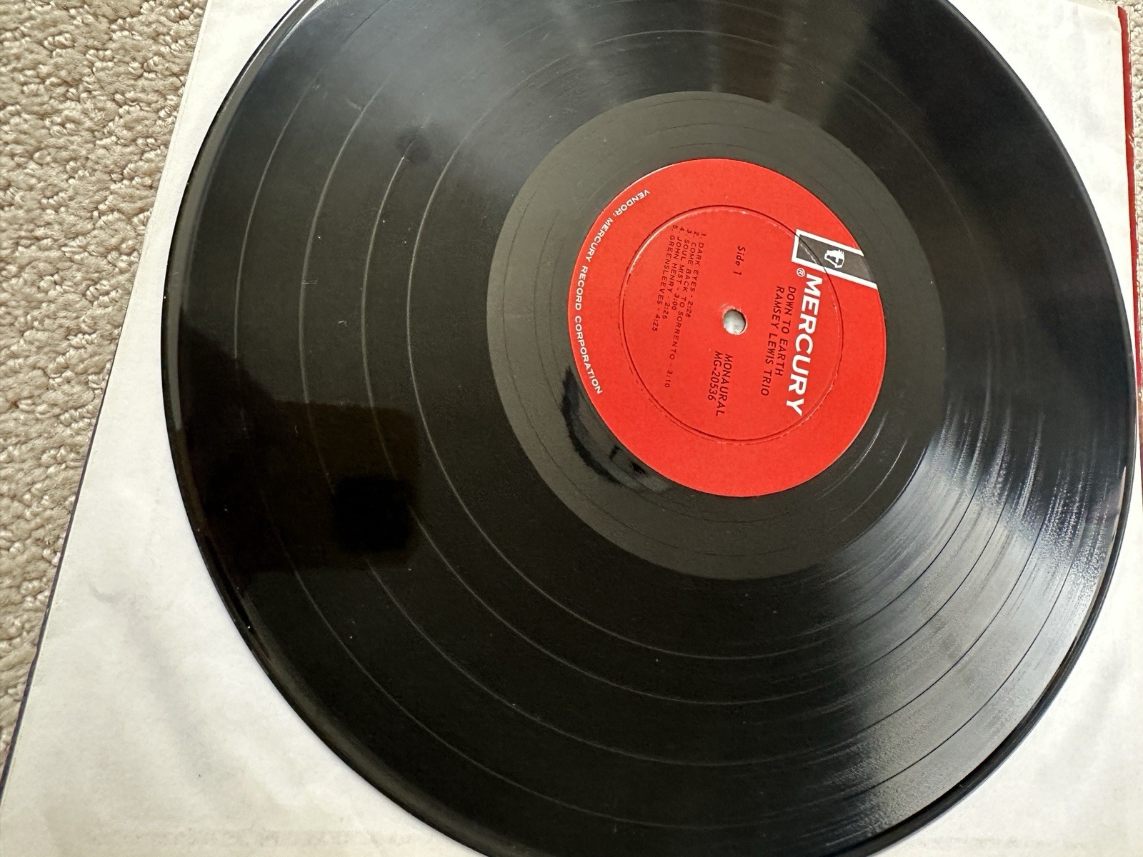 Ramsey Lewis Trio Down To Earth Vinyl LP Mercury MG-20536 Mono EX/EX