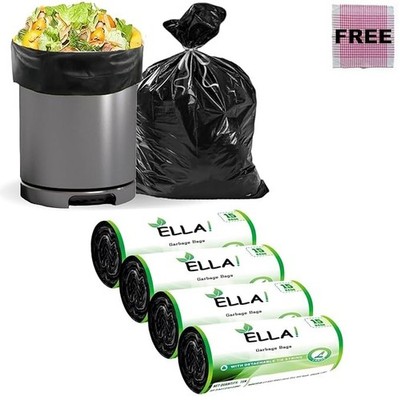 Garbage Bags Large 24x32 Inches | 60 Bags 4 Rolls | Leak Proof & Tear Resistant