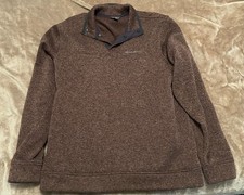 Eddie Bauer Mens 1/4 Zip Long Sleeve Sweater Brown Size Large
