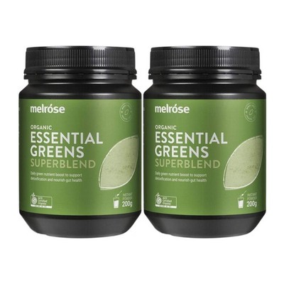 Melrose Organic Essential Greens Powder 200 g × 2 Pack   Detox & Energy Support