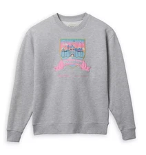 L - Disneyland Crest Pullover Sweatshirt Stoney Clover Lane Gray Disney Women