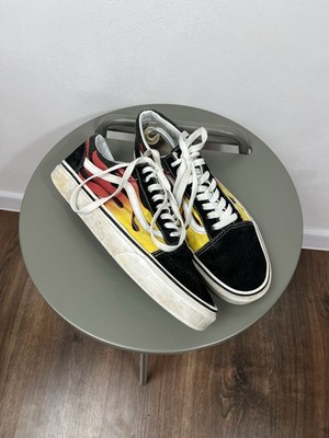 Vans Old Skool Flame Sneakers Black Yellow Red EU 42 US 9 