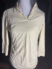 LAFAYETTE 148 NEW YORK Yellow Cotton/Spandex Knit Top/Tunic - Size L