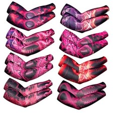 8 Pairs Football Breast Cancer Awareness Arm Sleeves Pink Ribbon Football