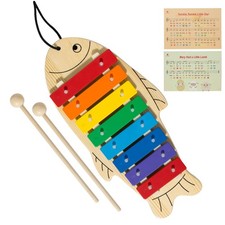MUSICUBE Xylophone for Baby Toddler Fish Shape Wooden Xylophone with 2 Mallet...