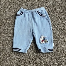 Vintage Baby Snoopy Pants Woodstock Peanuts Light Blue Size 3-6 Months SEE DESCR