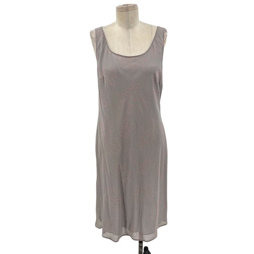 Moschino Cheap and Chic, Moschino Cheap and Chic Vintage Gray Pink Floral Embellished Dress Size US 10